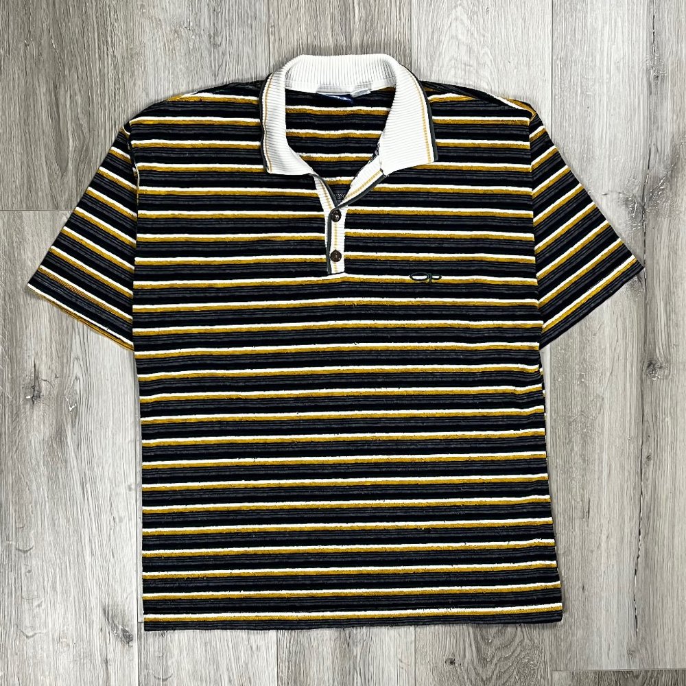 Ocean Pacific Vintage Made in USA Multicolour Stripes Medium Polo